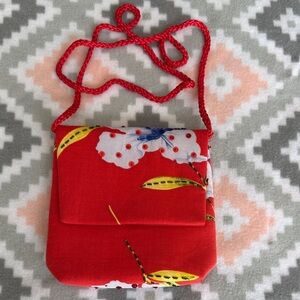 Made in India Red Floral Crossbody Bag with sequins and beads